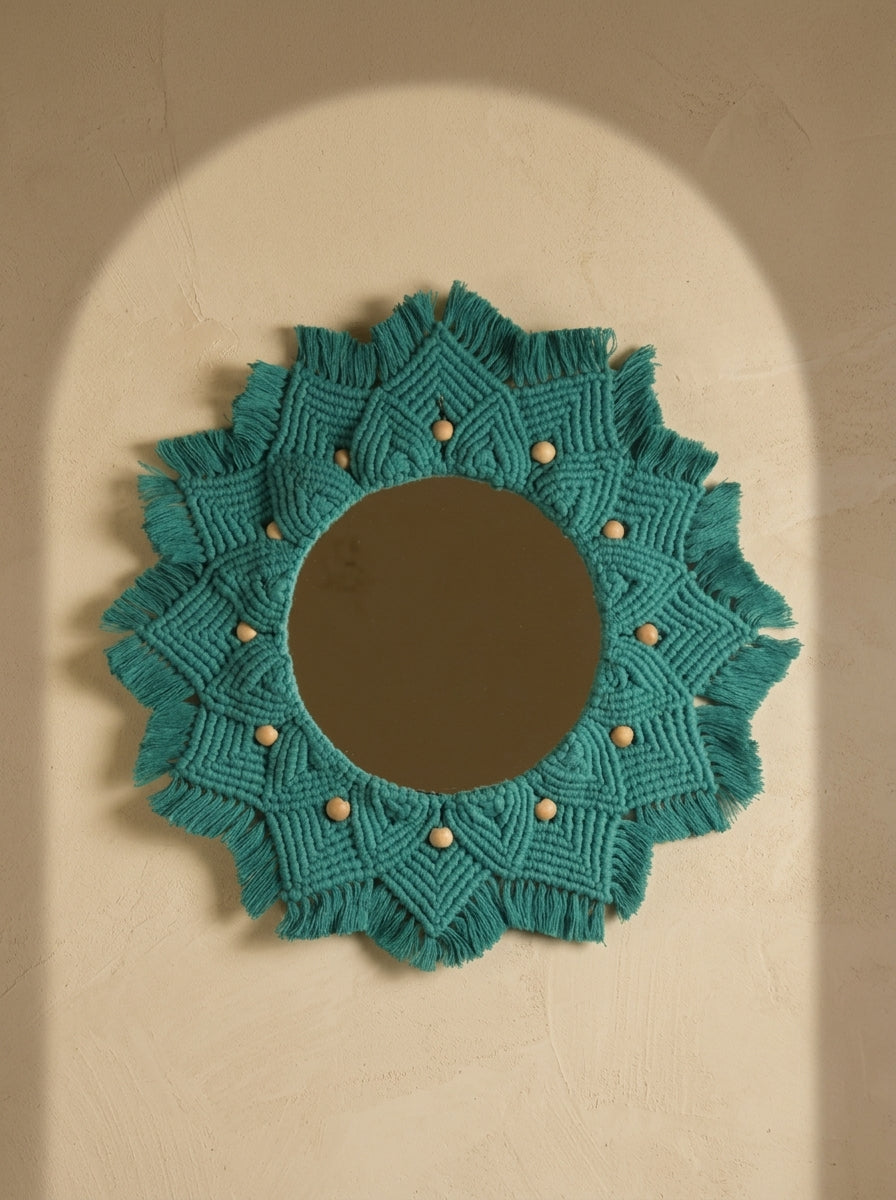 Macramé Mirror 'Green with Envy' by Looped Little Things