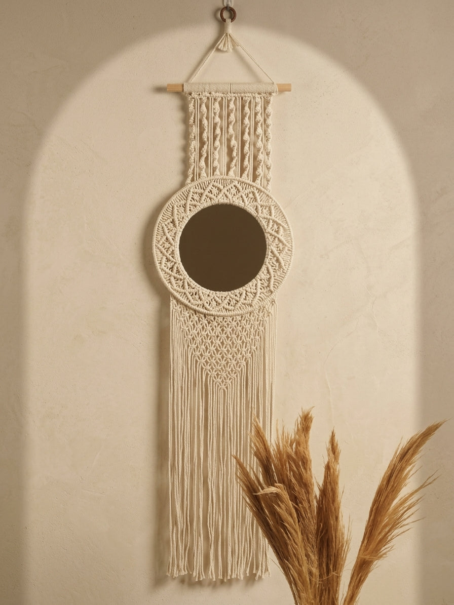 Macramé Mirror 'Head in the Clouds' by Looped Little Things