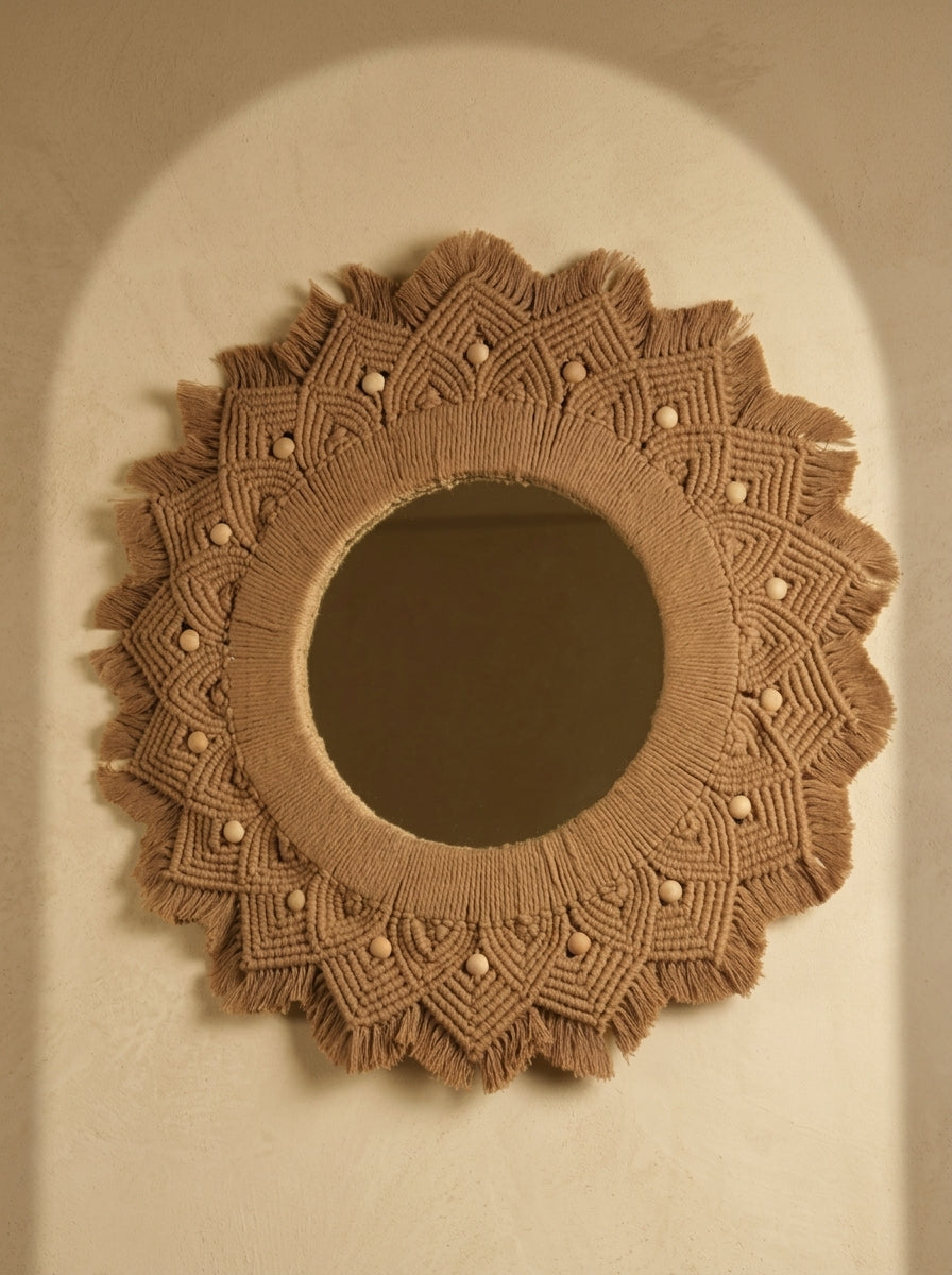 Macramé Mirror 'Nuts About You' by Looped Little Things