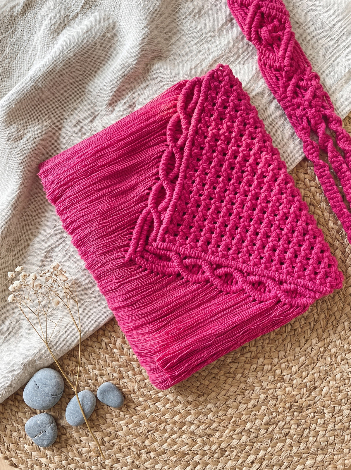 Macramé Sling Bag 'Retro Rebel' by Looped Little Things