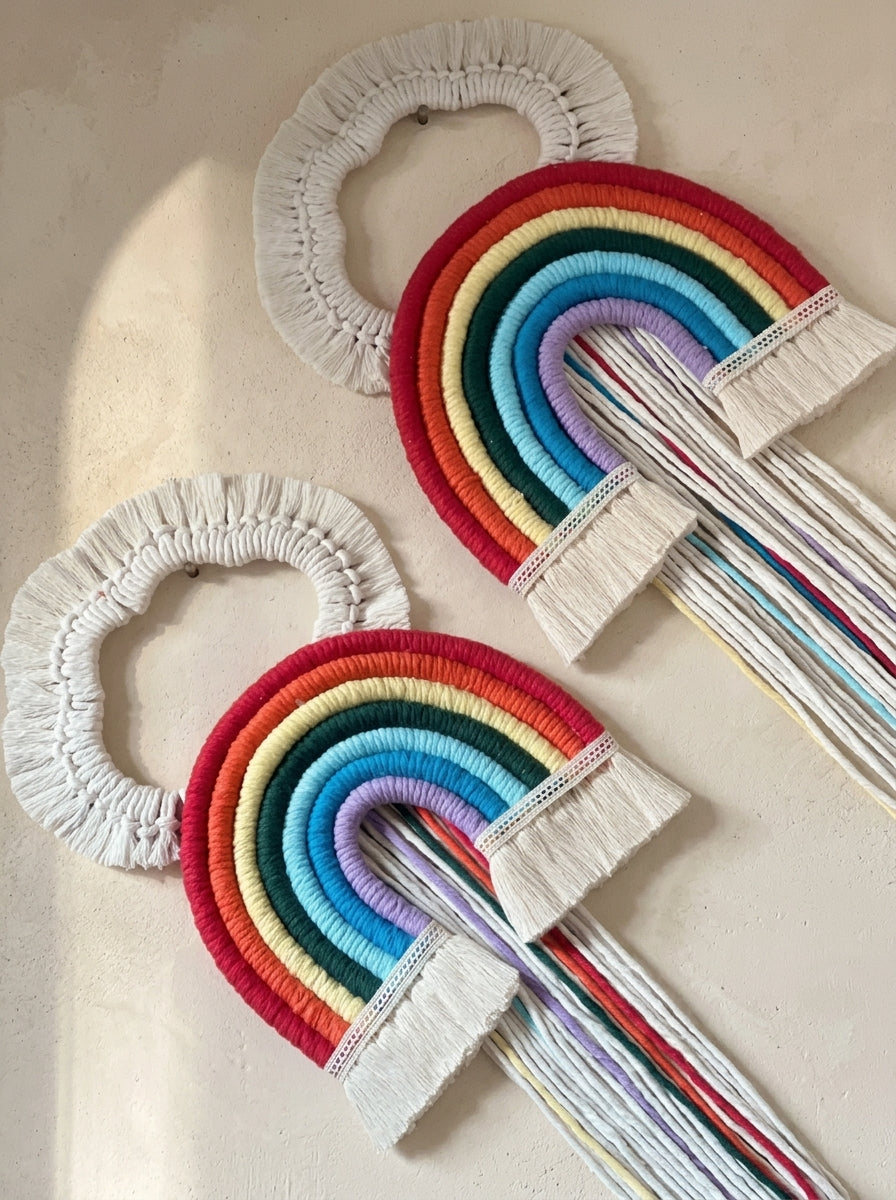 Macramé Wall Hanging 'Chasing Rainbows' by Looped Little Things