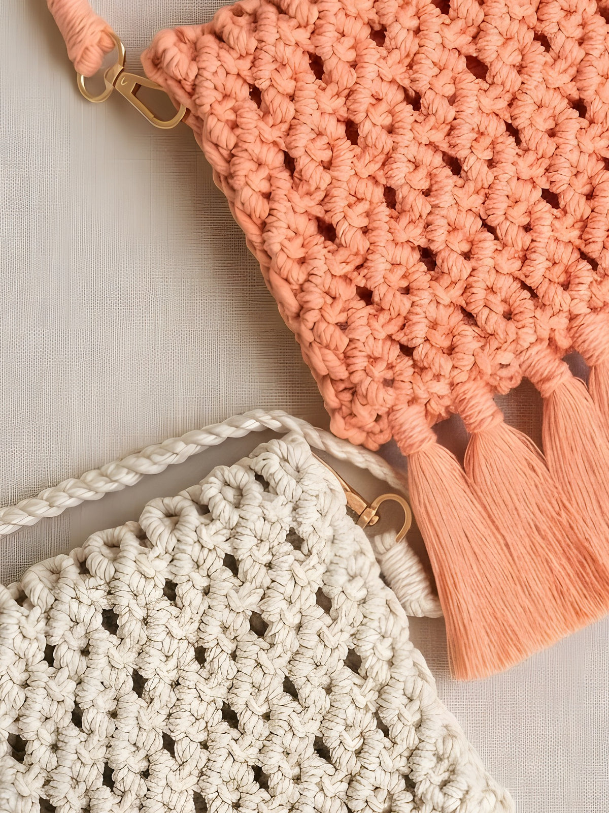 Macramé Mini Sling 'Mini Me' by Looped Little Things, close-up