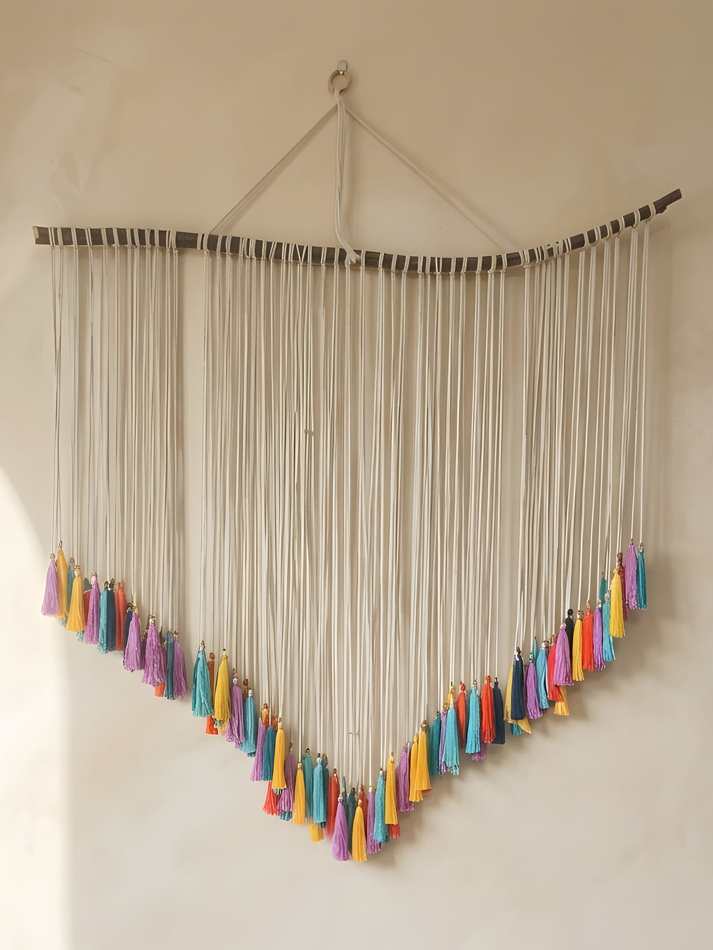Tassel Wall Hanging 'Party on the Wall' by Looped Little Things, close-up