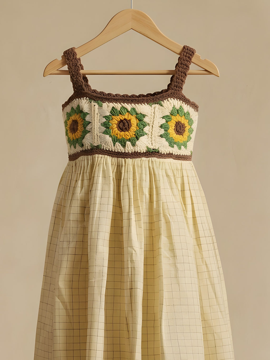 Crochet Dress 'Petal Pusher' by Looped Little Things, close-up