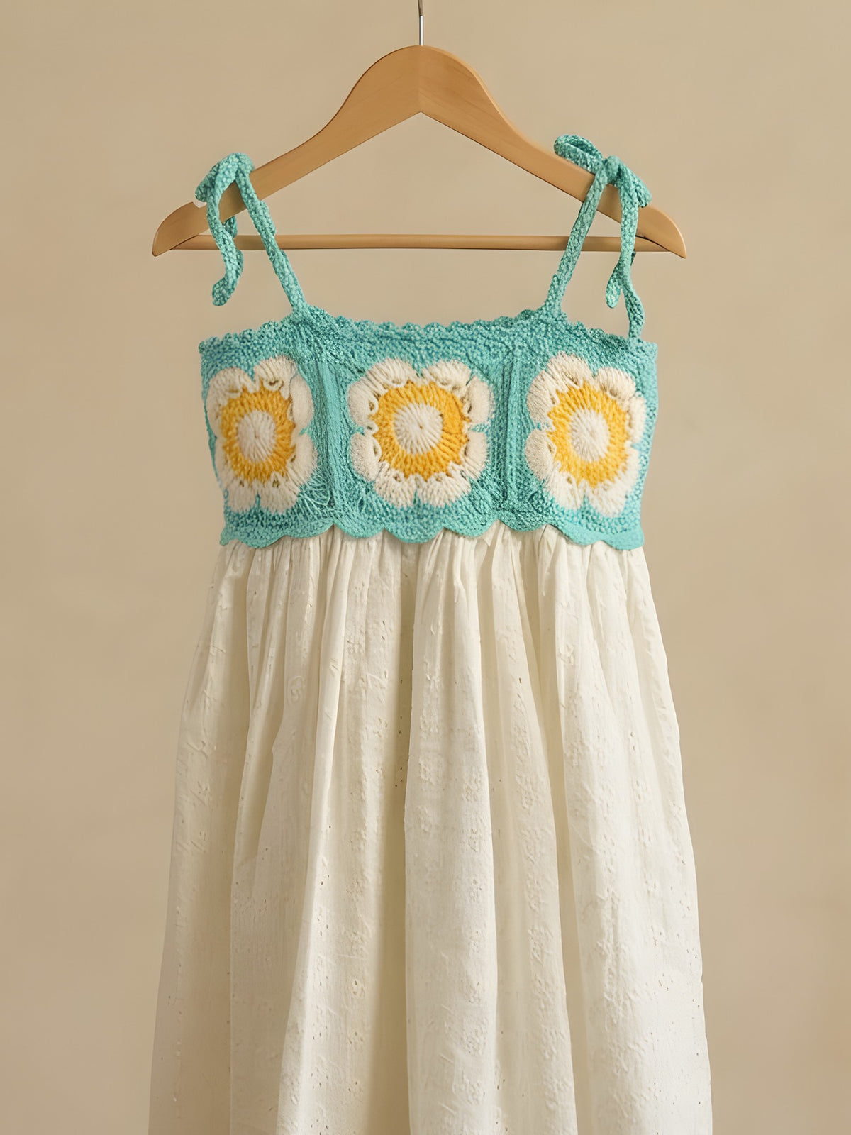 Crochet Dress 'Rise & Twirl' by Looped Little Things, close-up
