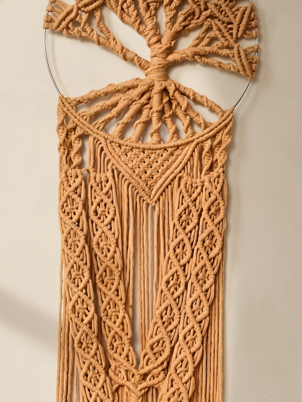 Macramé Wall Hanging 'Rooted & Rising' by Looped Little Things, close-up