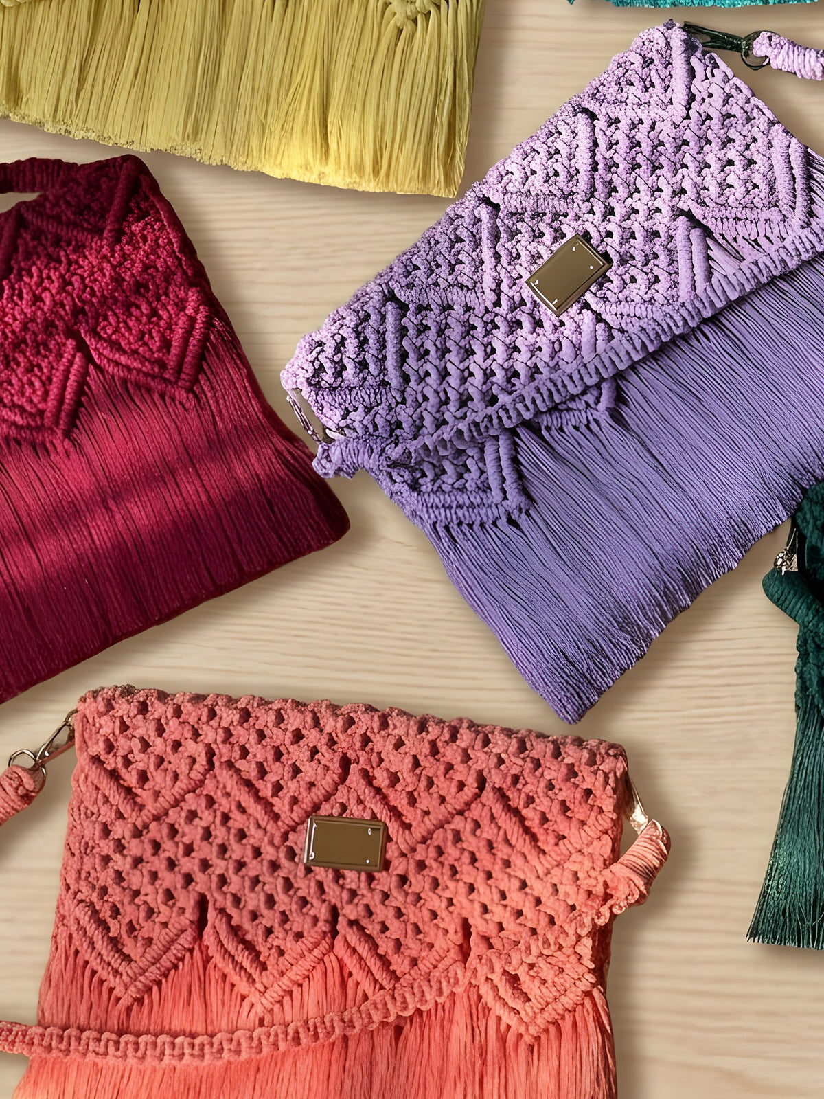 Macramé Sling Bag 'Sling It On' by Looped Little Things, close-up