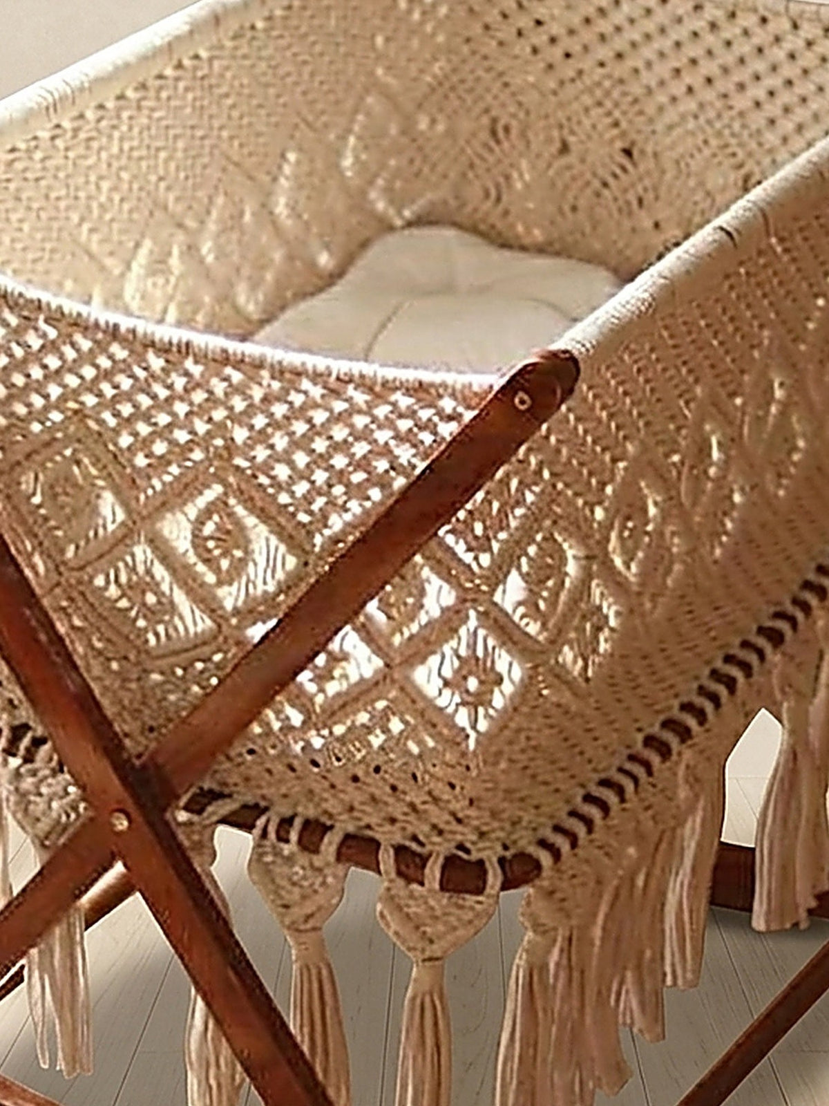 Macramé Crib & Cradle Snooze Cruise by Looped Little Things, close-up