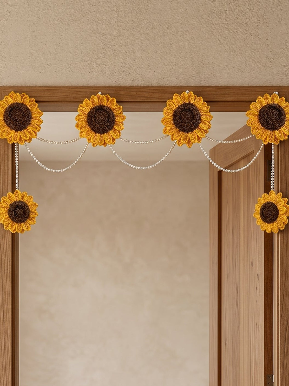 Macramé Toran Sunny Side Up by Looped Little Things, close-up