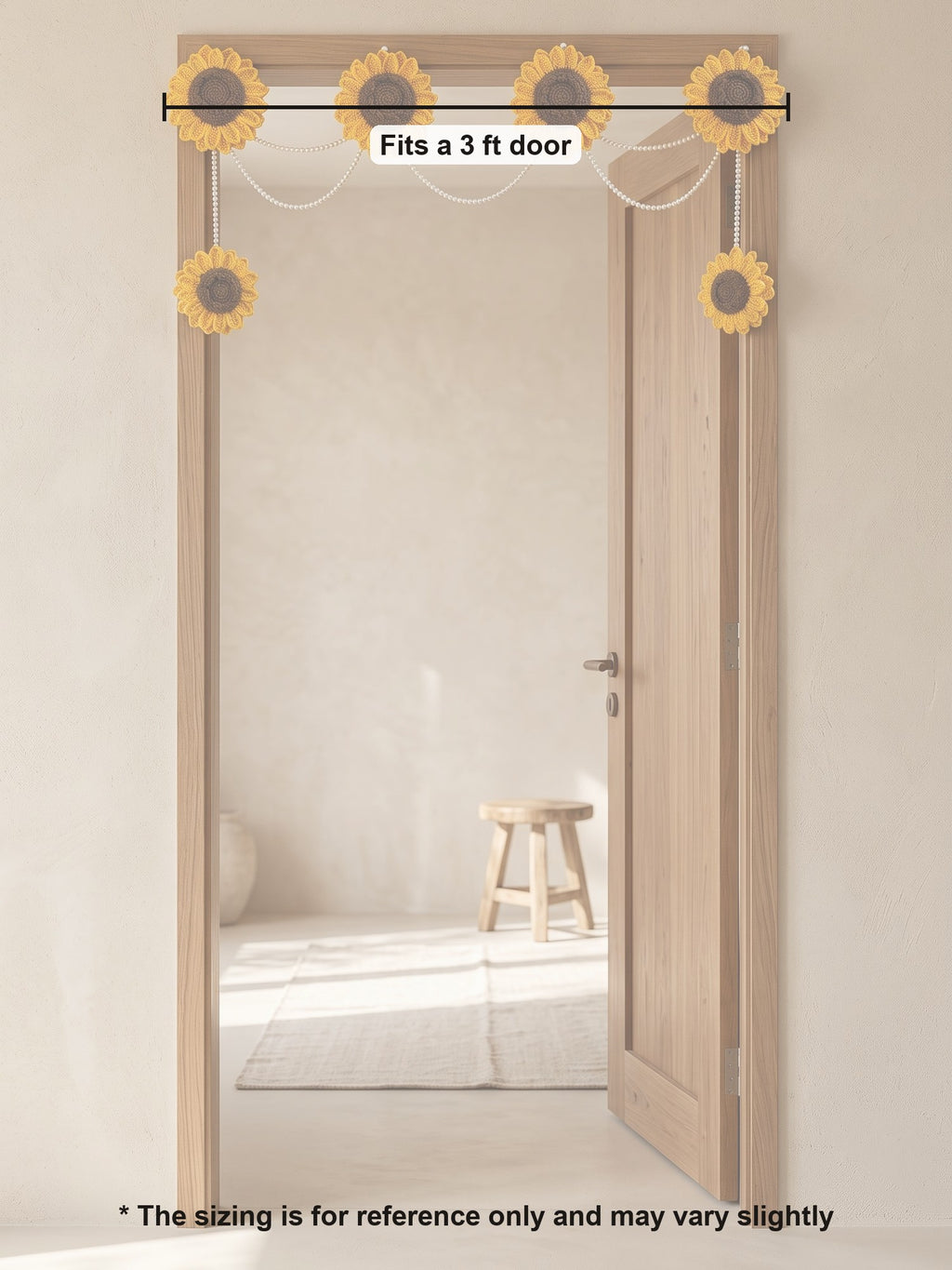 Macramé Toran Sunny Side Up by Looped Little Things, size guide