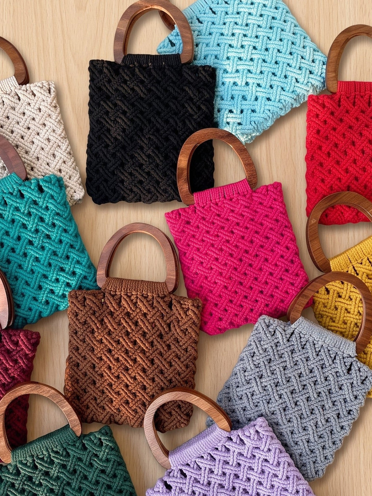 Macramé Bag The Everyday Darling by Looped Little Things, close-up