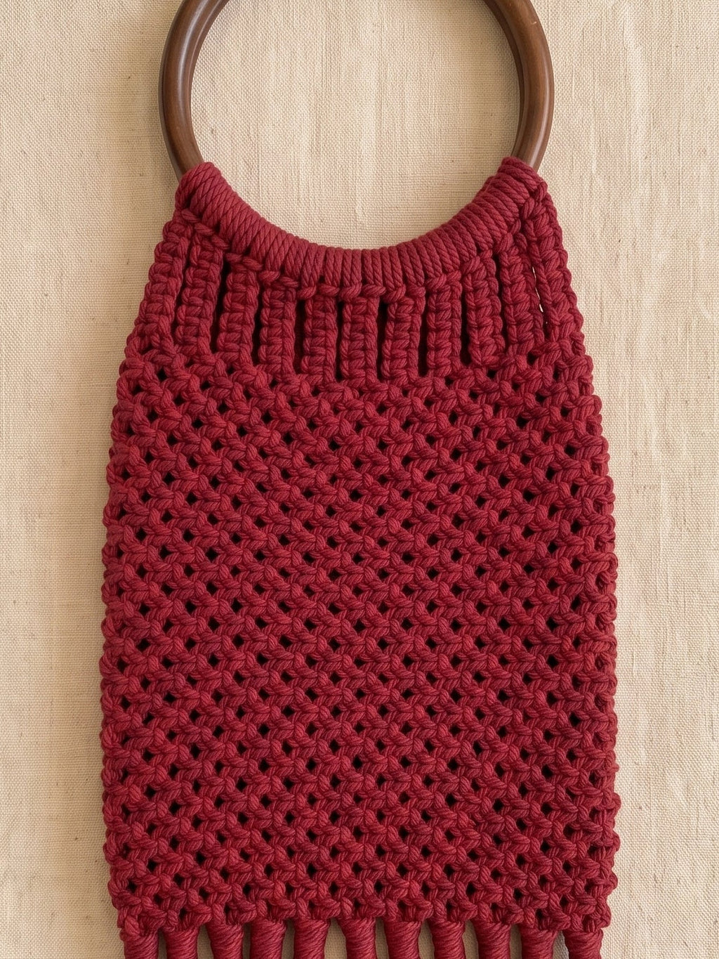 Macramé Long Tote Tote-ally Tall by Looped Little Things, close-up